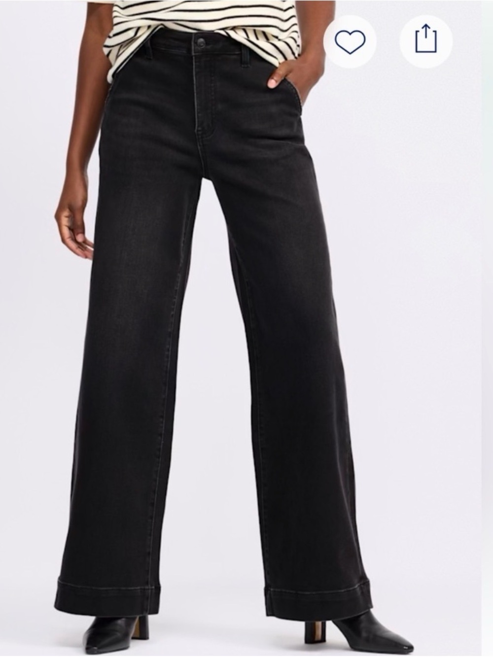 Bridge By Gly Super High Rise Wide Black - Size 12